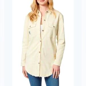 Jessica Simpson Women’s Western Tan Lightweight Overshirt Shacket Medium $79 New